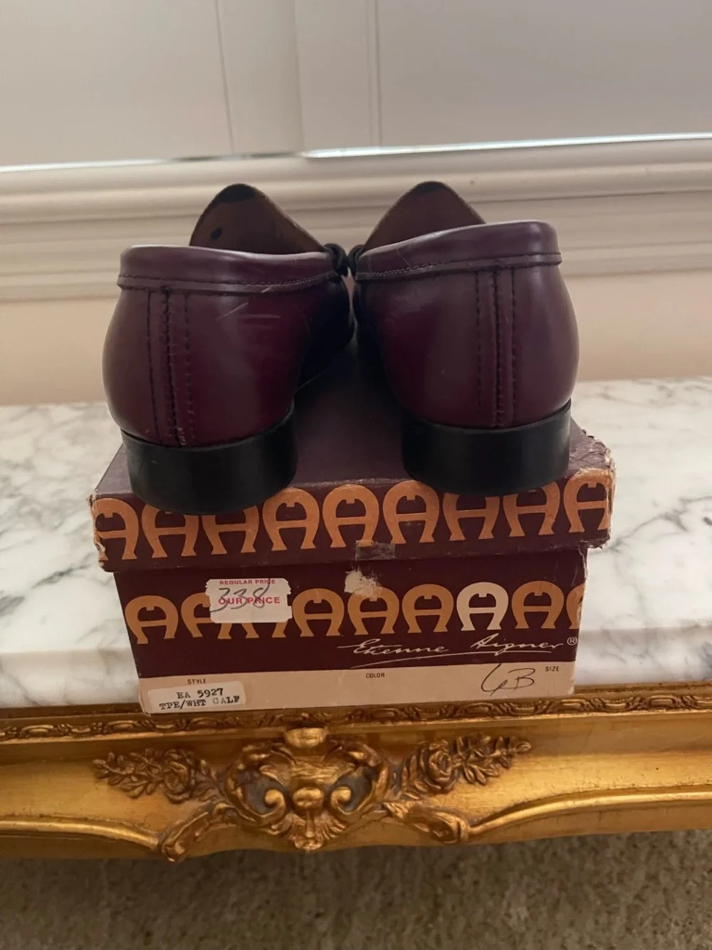 Vintage Women’s Burgundy Leather Penny Loafers Size 5.5 - Picture 4 of 12